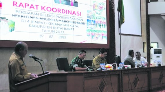 Rapat Koordinasi Seleksi Anggota Paskibraka Dan Rekrutmen Anggota Marching Band Sangkakala Kabupaten Kutai Barat Tahun 2023.