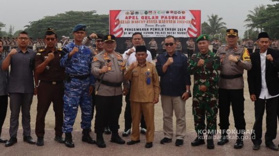 Persiapan Pengaman Pemilu, Polres Kutai Barat Gelar Apel Pasukan Ops Mantap Brata Mahakam