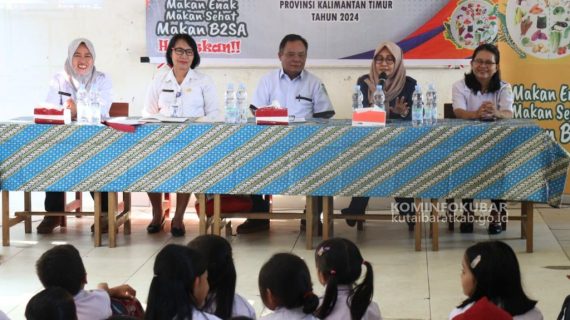 B2SA Goes To School, Dinas Ketahanan Pangan Kutai Barat Sosialisasikan Konsumsi B2SA di SDN 004 Ngenyan Asa